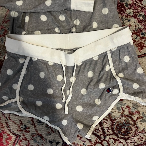 Champion 2 Piece Soft Long Sleeve Hoodie Shorts Sleep Pajama Set - Picture 3 of 3